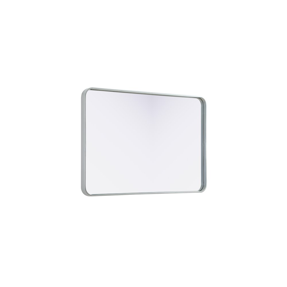 Contour Metal Rectangle Mirror 27x40 in Silver. Picture 8