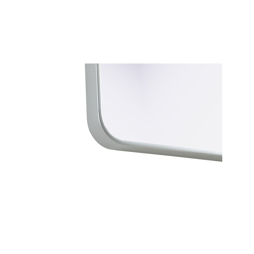 Contour Metal Rectangle Mirror 27x40 in Silver. Picture 10