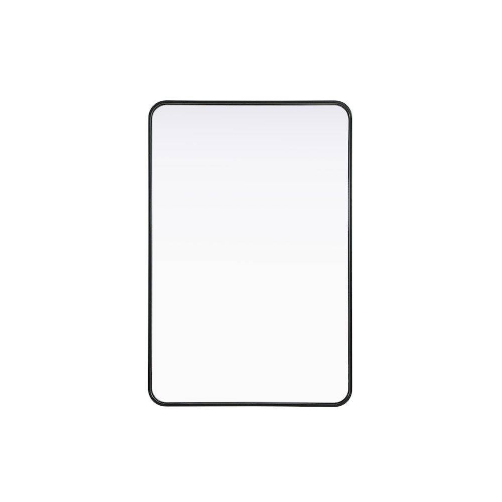 Contour Metal Rectangle Mirror 28x42 in Black. Picture 1