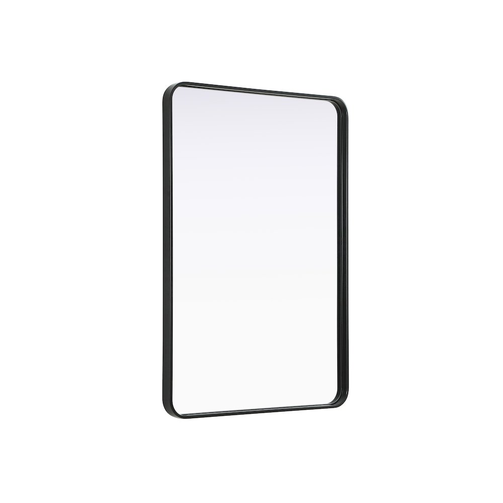 Contour Metal Rectangle Mirror 28x42 in Black. Picture 4
