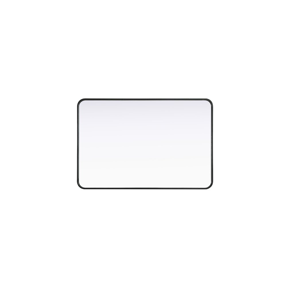 Contour Metal Rectangle Mirror 28x42 in Black. Picture 5