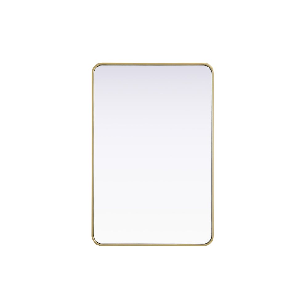 Contour Metal Rectangle Mirror 28x42 in Brass. Picture 1