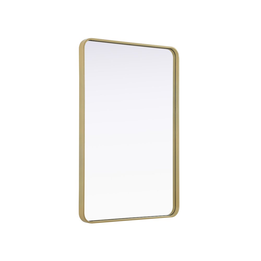 Contour Metal Rectangle Mirror 28x42 in Brass. Picture 4