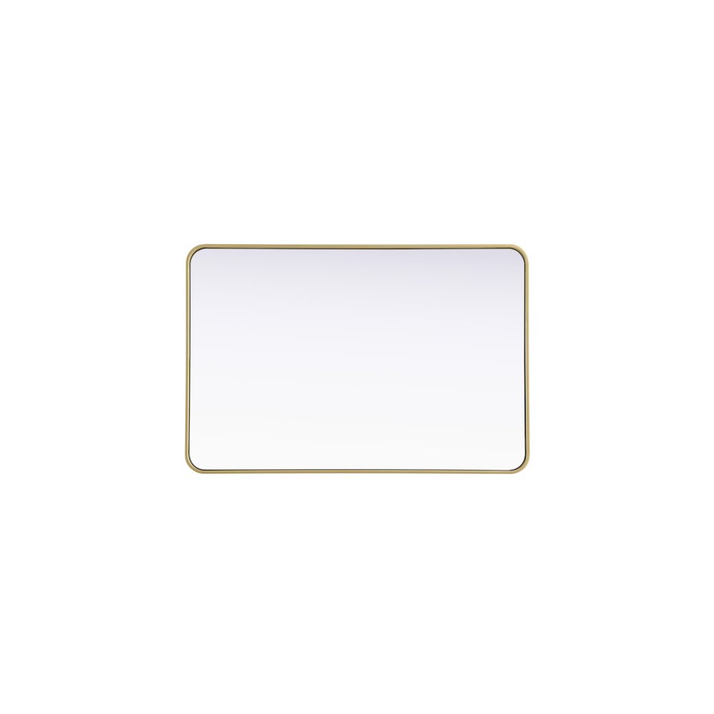 Contour Metal Rectangle Mirror 28x42 in Brass. Picture 5