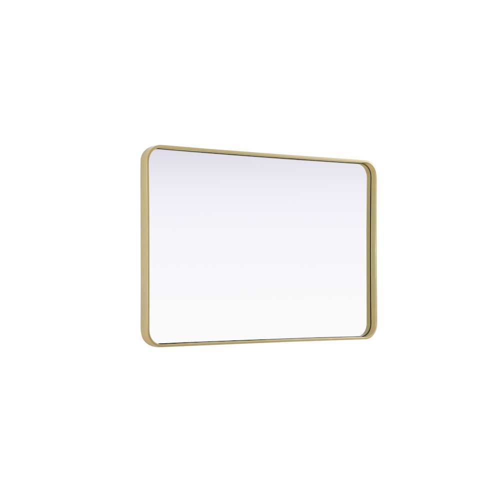 Contour Metal Rectangle Mirror 28x42 in Brass. Picture 8