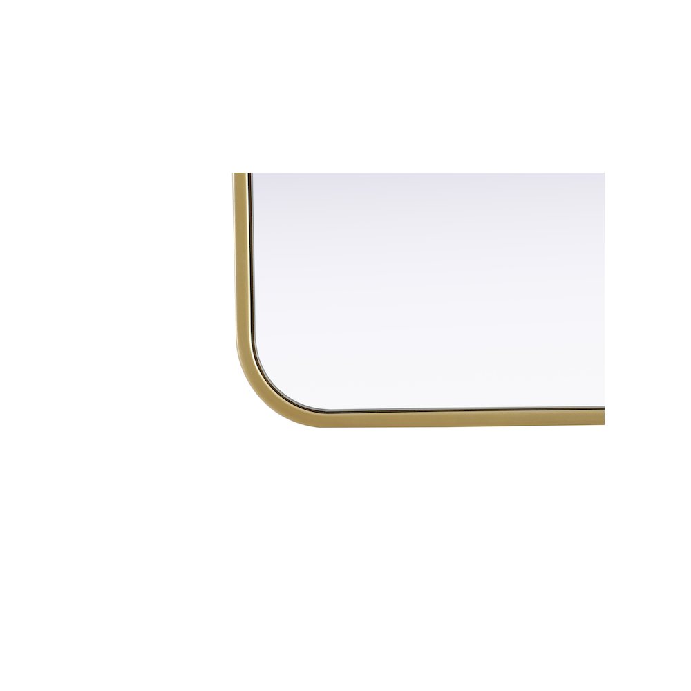 Contour Metal Rectangle Mirror 28x42 in Brass. Picture 9