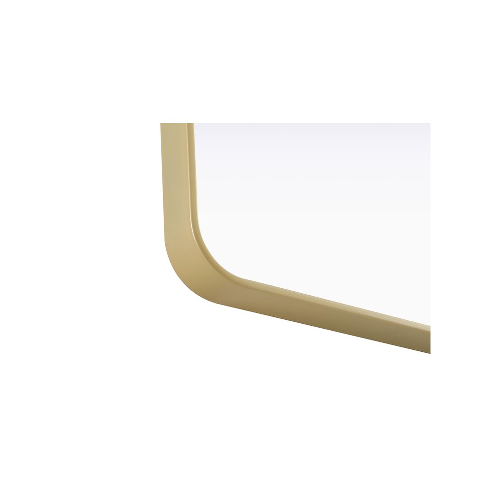 Contour Metal Rectangle Mirror 28x42 in Brass. Picture 10