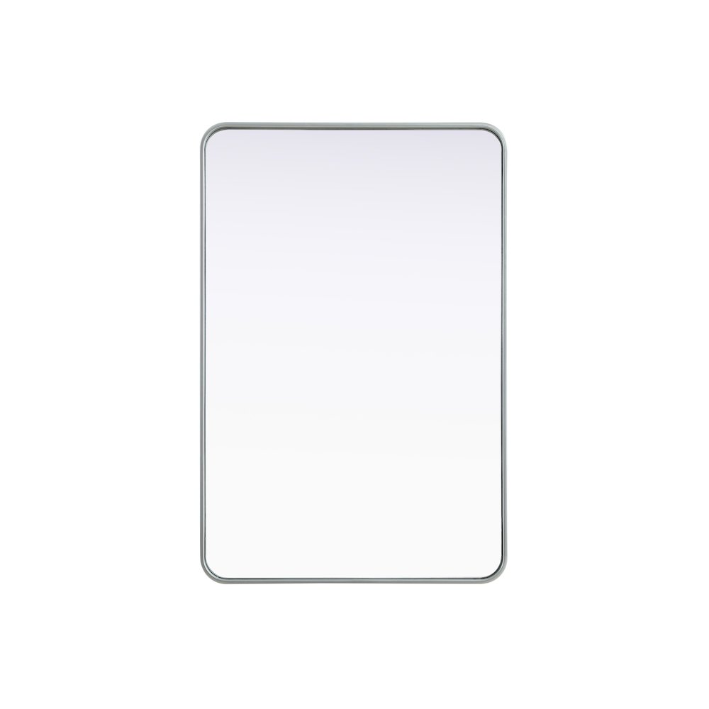 Contour Metal Rectangle Mirror 28x42 in Silver. Picture 1