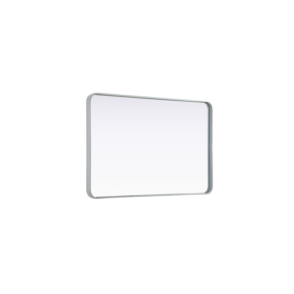 Contour Metal Rectangle Mirror 28x42 in Silver. Picture 8