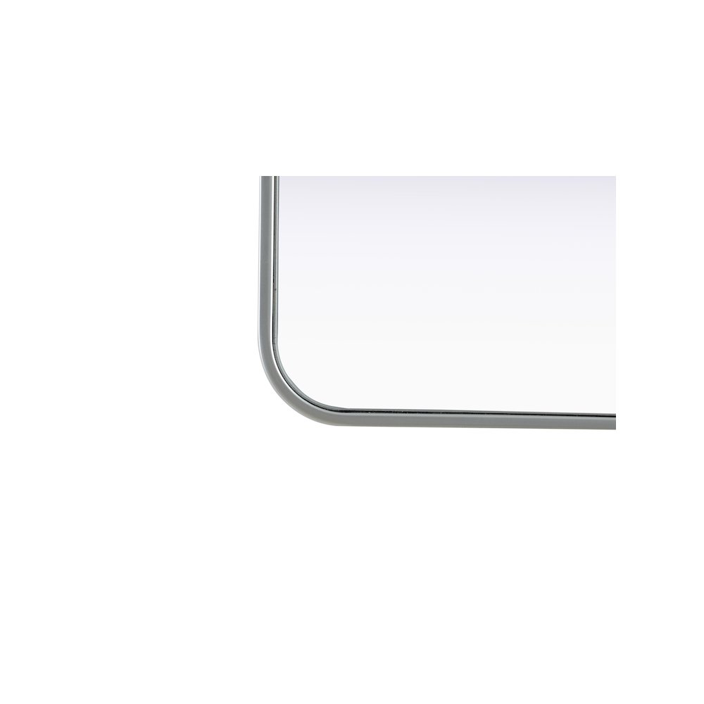 Contour Metal Rectangle Mirror 28x42 in Silver. Picture 9