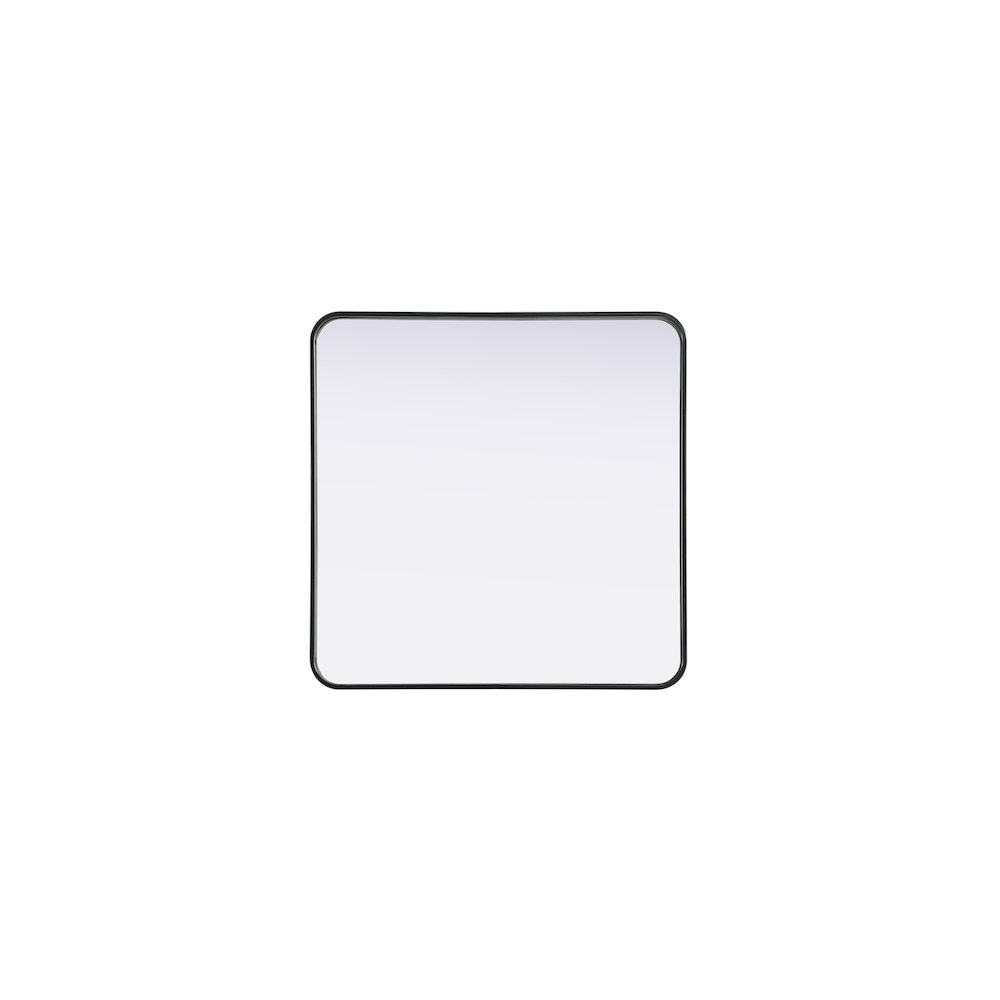 Contour Metal Square Mirror 30x30 in Black. Picture 1