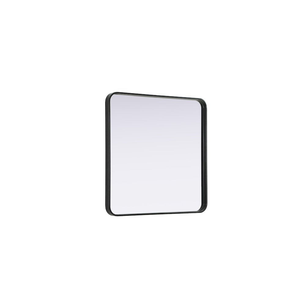 Contour Metal Square Mirror 30x30 in Black. Picture 4