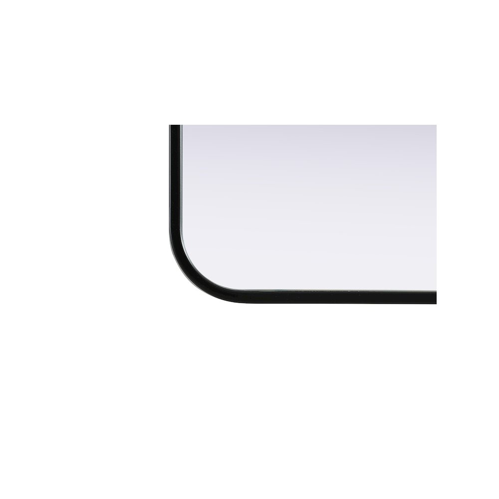 Contour Metal Square Mirror 30x30 in Black. Picture 5