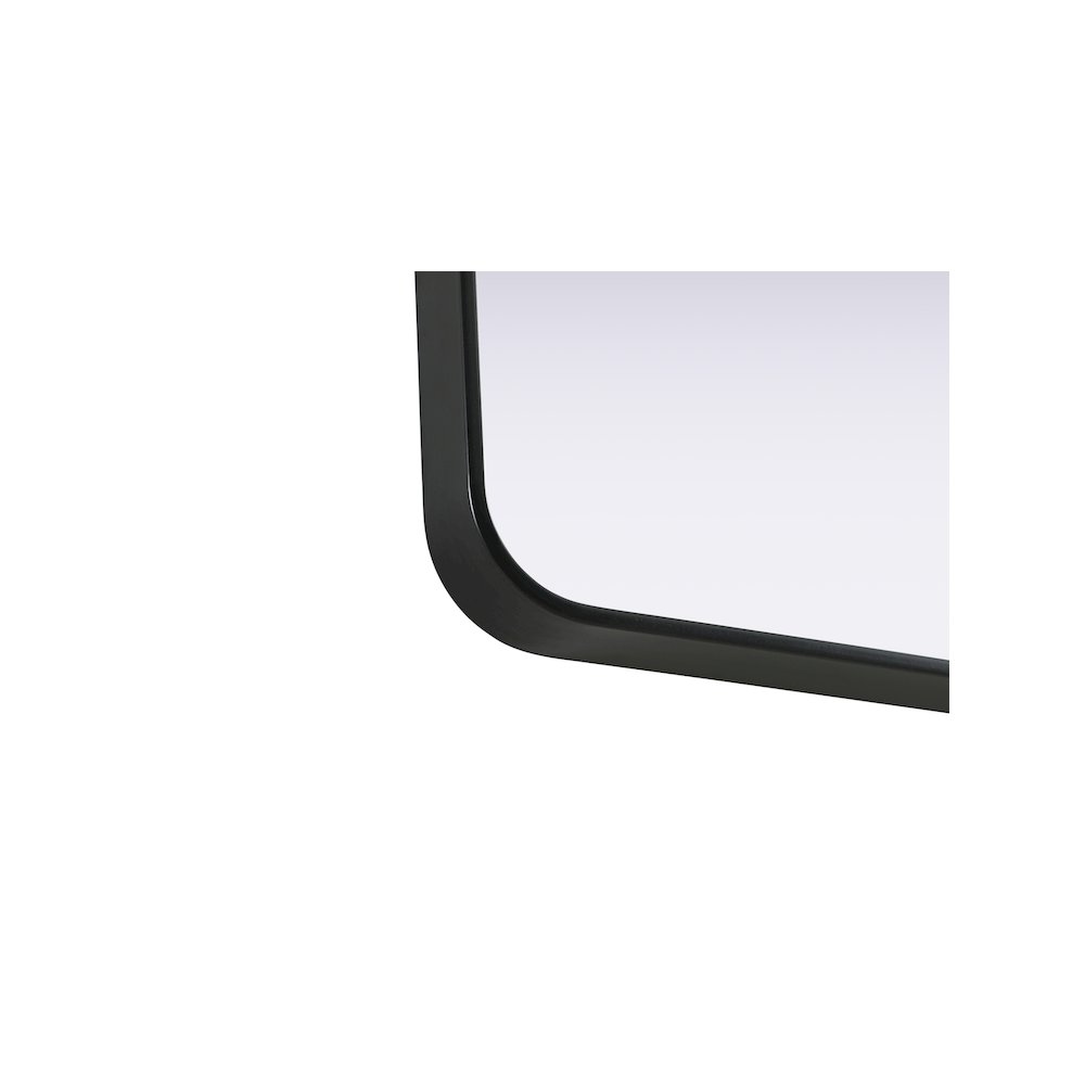 Contour Metal Square Mirror 30x30 in Black. Picture 6