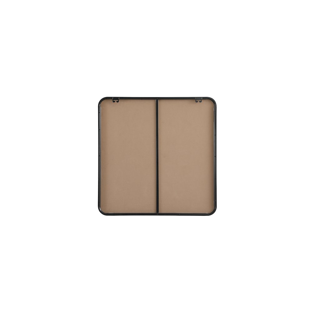 Contour Metal Square Mirror 30x30 in Black. Picture 7