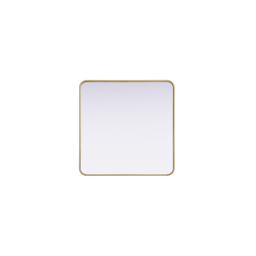 Contour Metal Square Mirror 30x30 in Brass. Picture 1