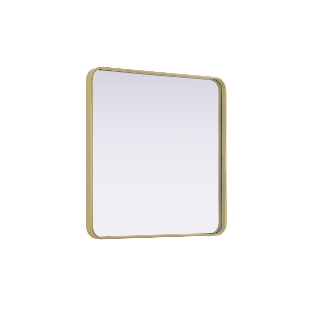 Contour Metal Square Mirror 30x30 in Brass. Picture 4