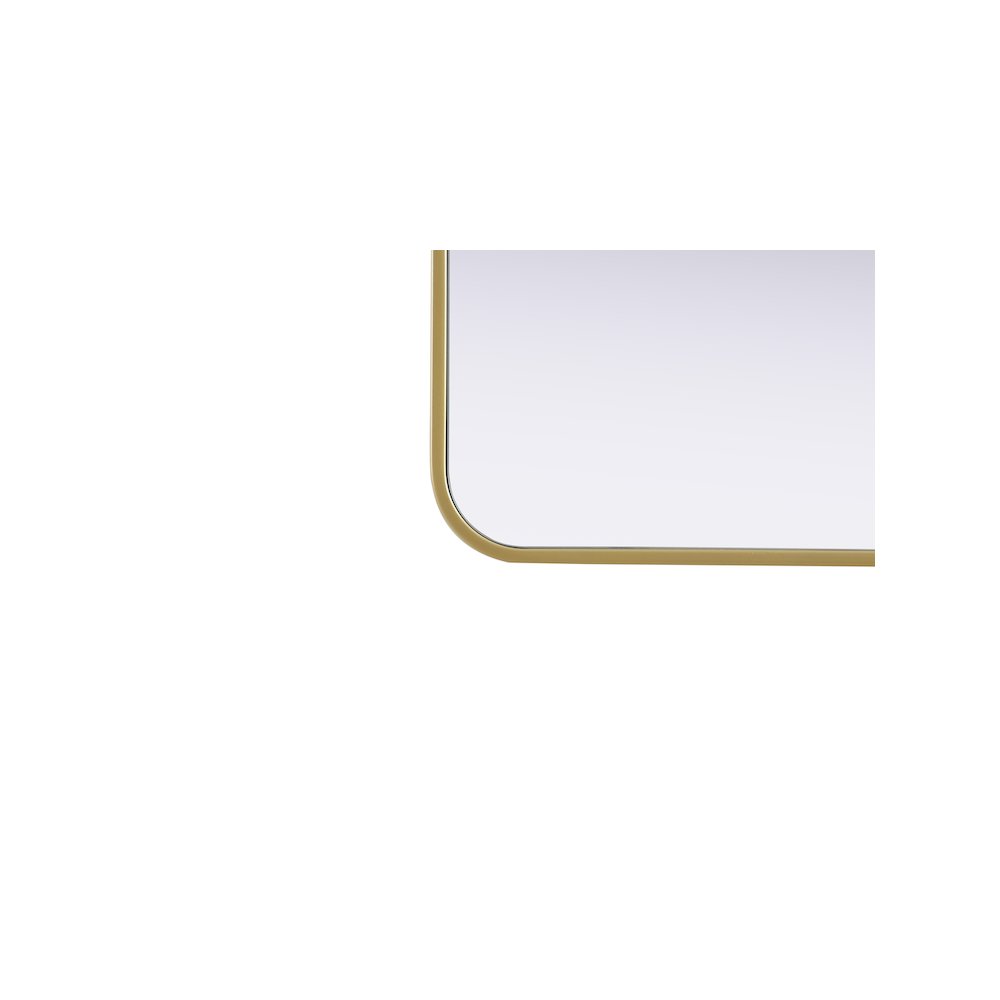 Contour Metal Square Mirror 30x30 in Brass. Picture 5