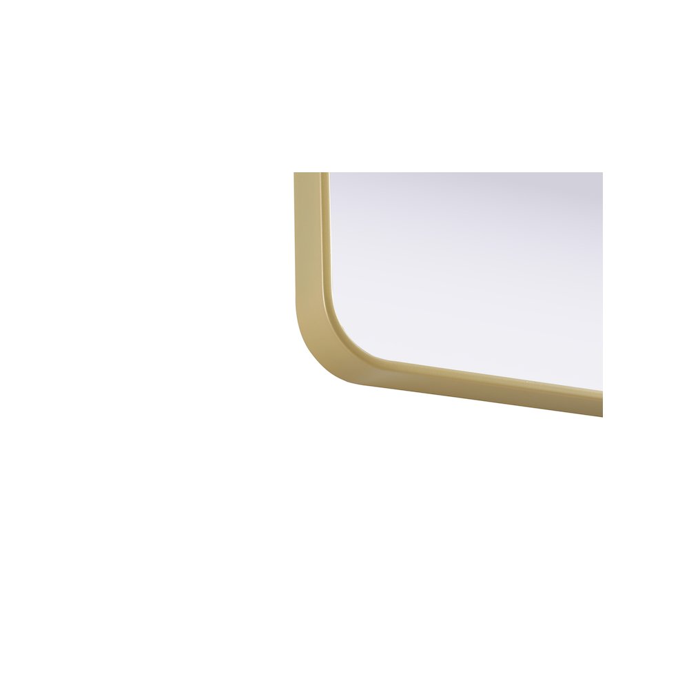 Contour Metal Square Mirror 30x30 in Brass. Picture 6