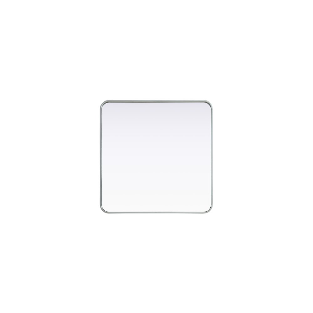 Contour Metal Square Mirror 30x30 in Silver. Picture 1