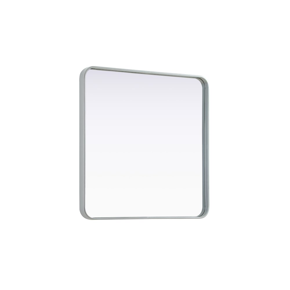 Contour Metal Square Mirror 30x30 in Silver. Picture 4