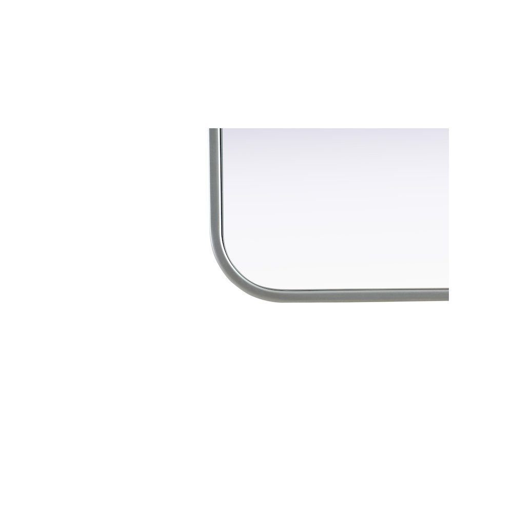 Contour Metal Square Mirror 30x30 in Silver. Picture 5