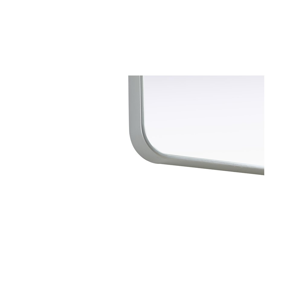 Contour Metal Square Mirror 30x30 in Silver. Picture 6