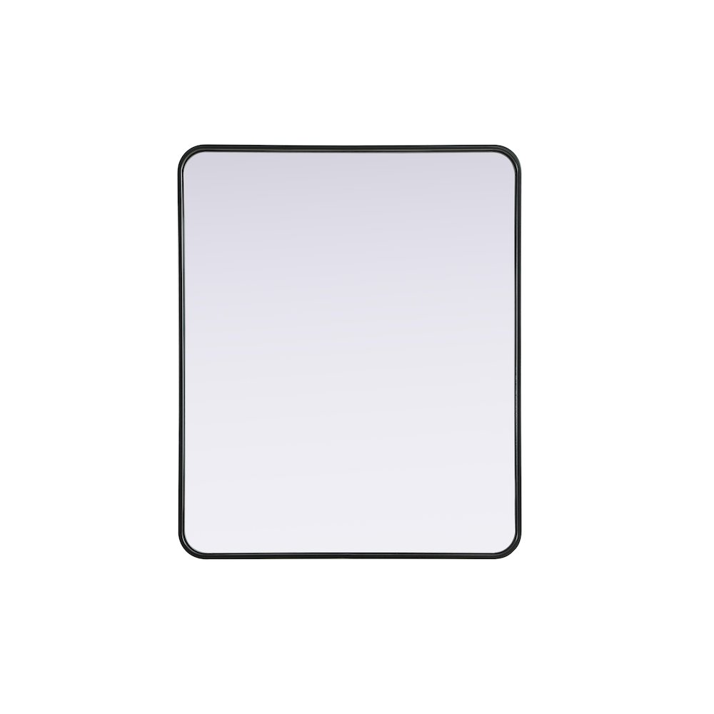 Contour Metal Rectangle Mirror 30x36 in Black. Picture 1