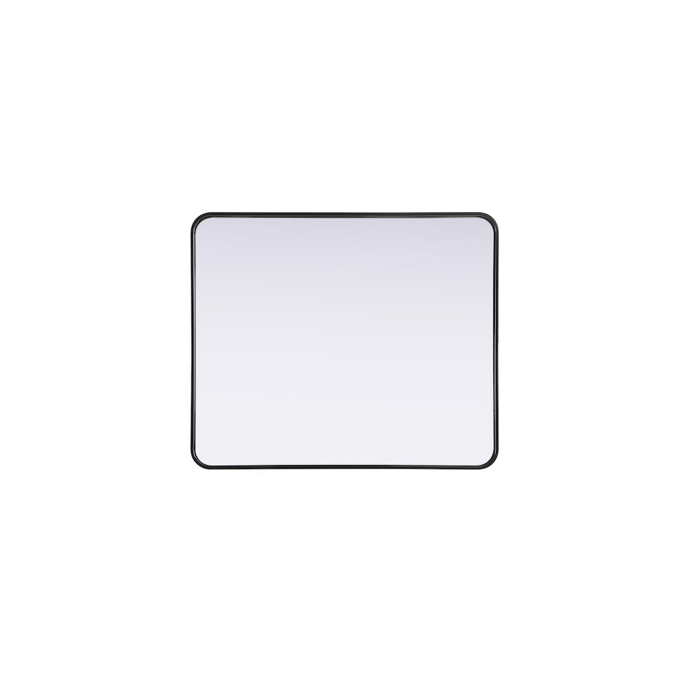Contour Metal Rectangle Mirror 30x36 in Black. Picture 5