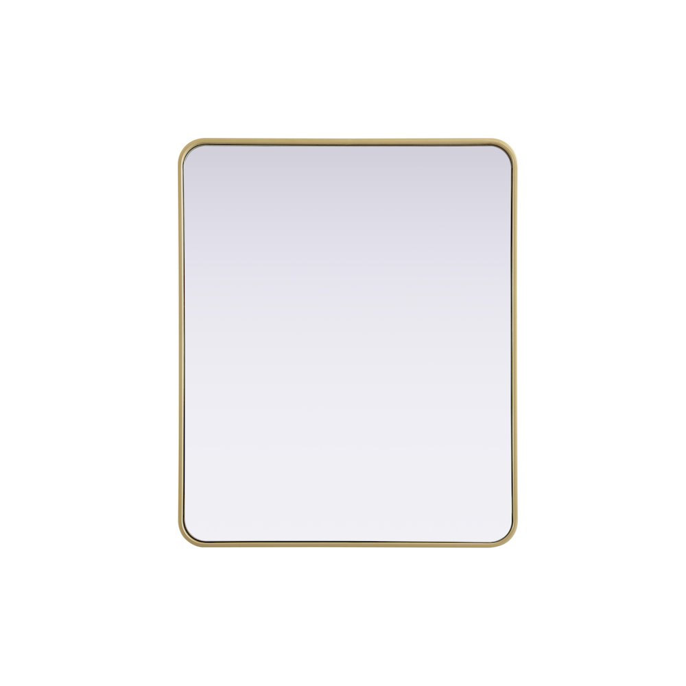 Contour Metal Rectangle Mirror 30x36 in Brass. Picture 1