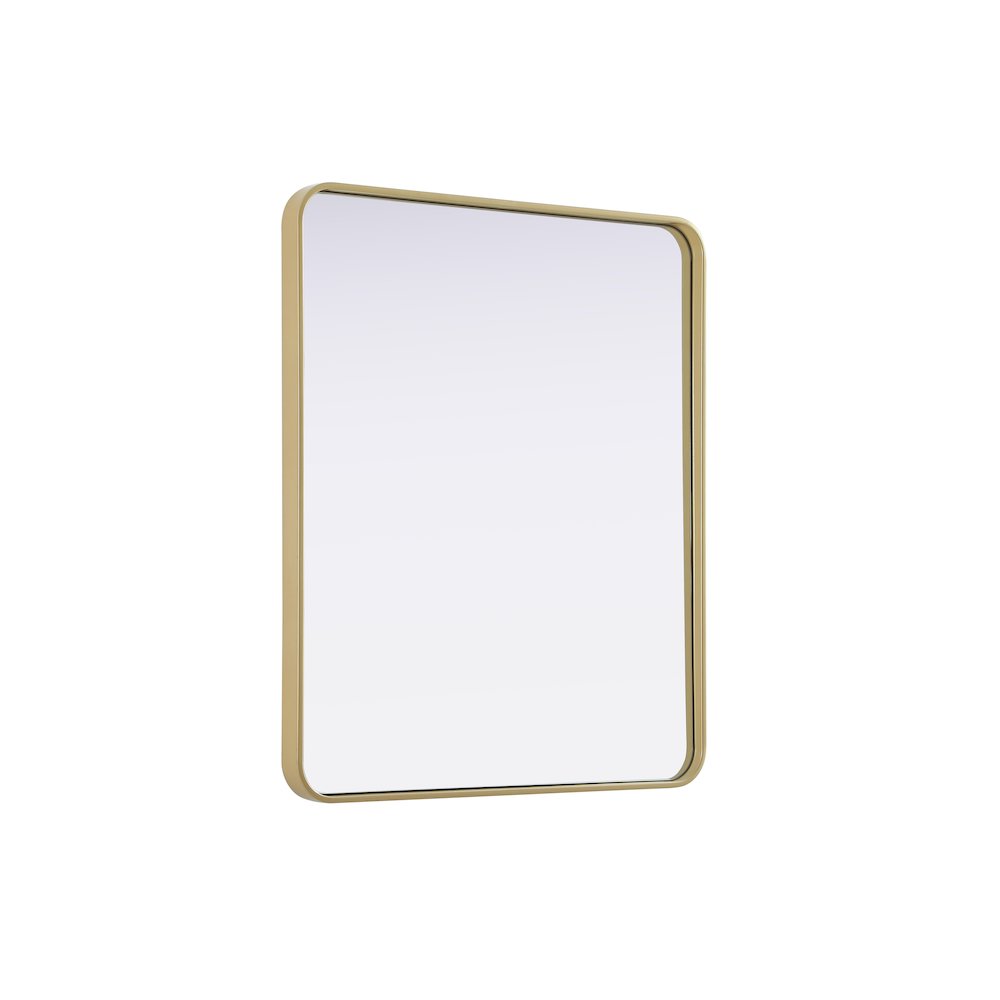Contour Metal Rectangle Mirror 30x36 in Brass. Picture 4