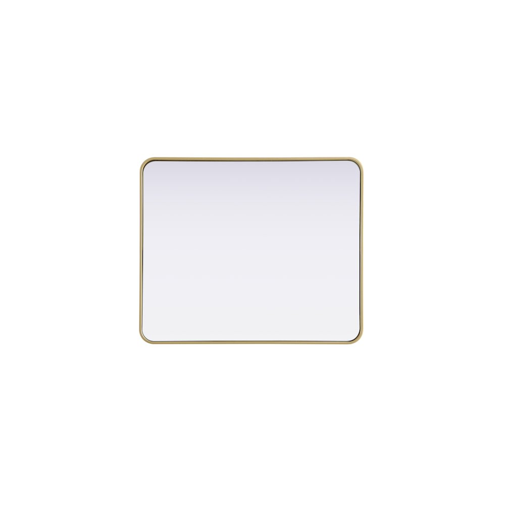 Contour Metal Rectangle Mirror 30x36 in Brass. Picture 5