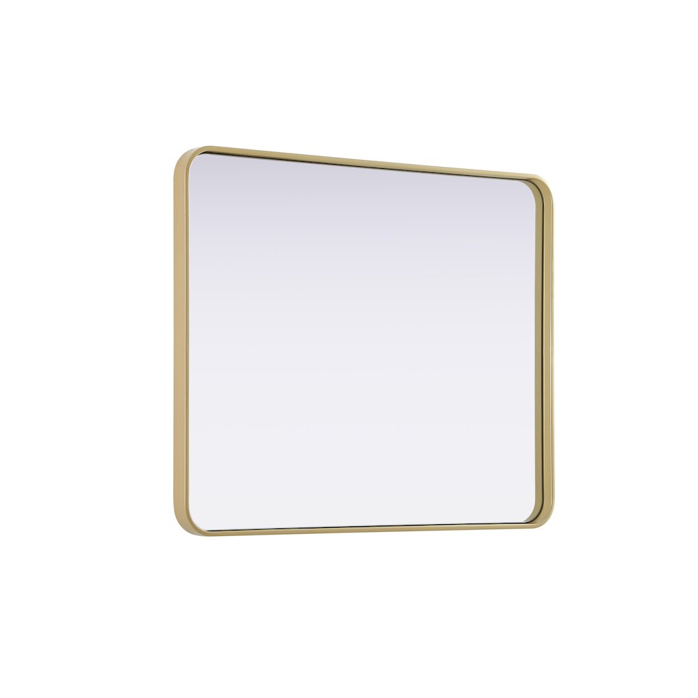 Contour Metal Rectangle Mirror 30x36 in Brass. Picture 8