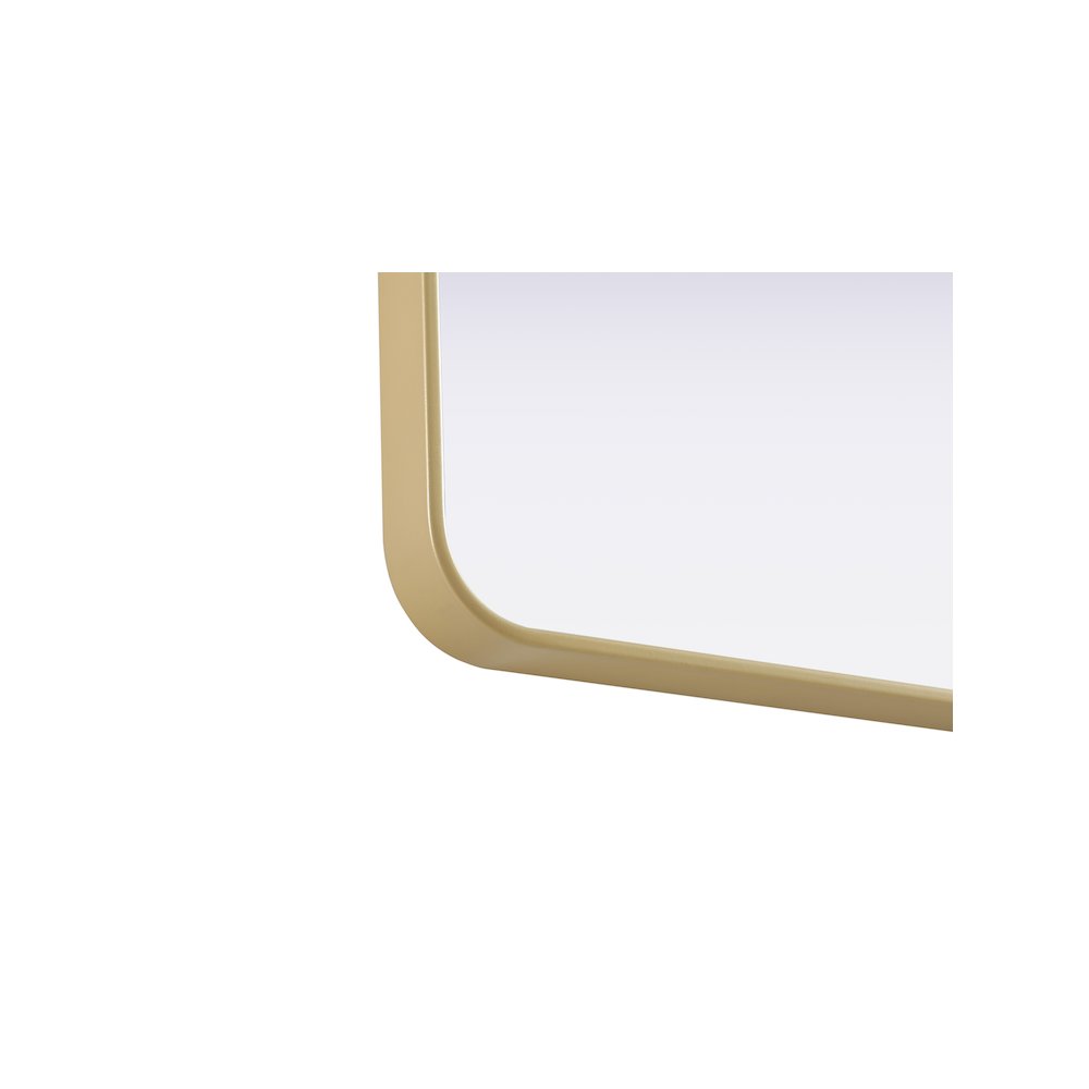 Contour Metal Rectangle Mirror 30x36 in Brass. Picture 9
