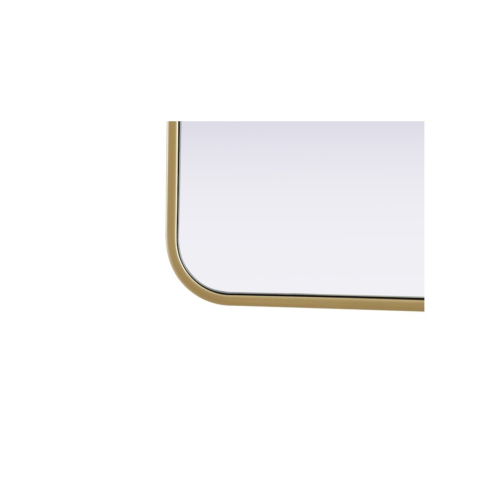 Contour Metal Rectangle Mirror 30x36 in Brass. Picture 10