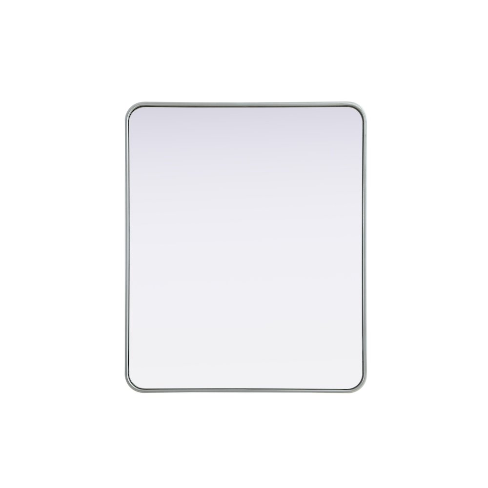 Contour Metal Rectangle Mirror 30x36 in Silver. Picture 1
