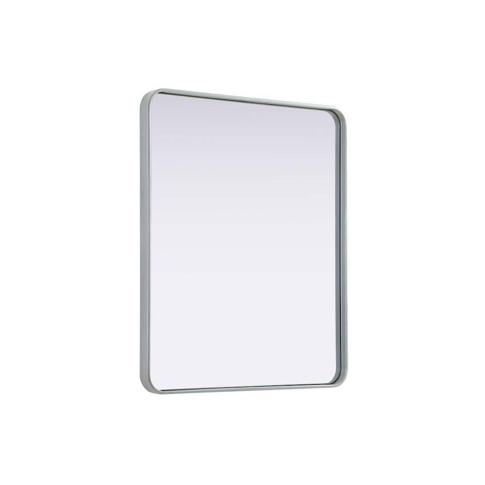 Contour Metal Rectangle Mirror 30x36 in Silver. Picture 4