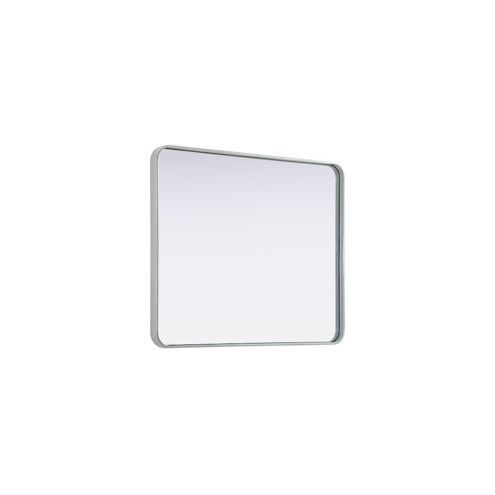 Contour Metal Rectangle Mirror 30x36 in Silver. Picture 8