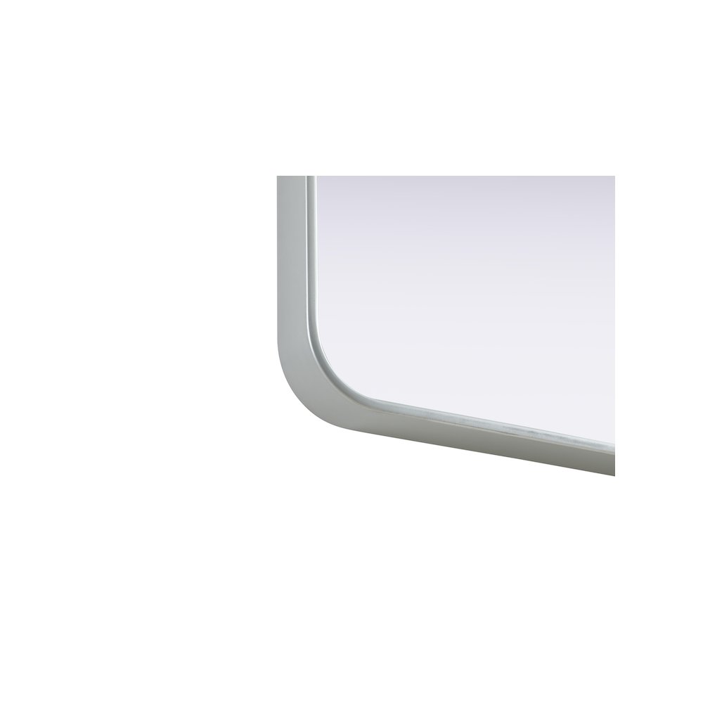 Contour Metal Rectangle Mirror 30x36 in Silver. Picture 9