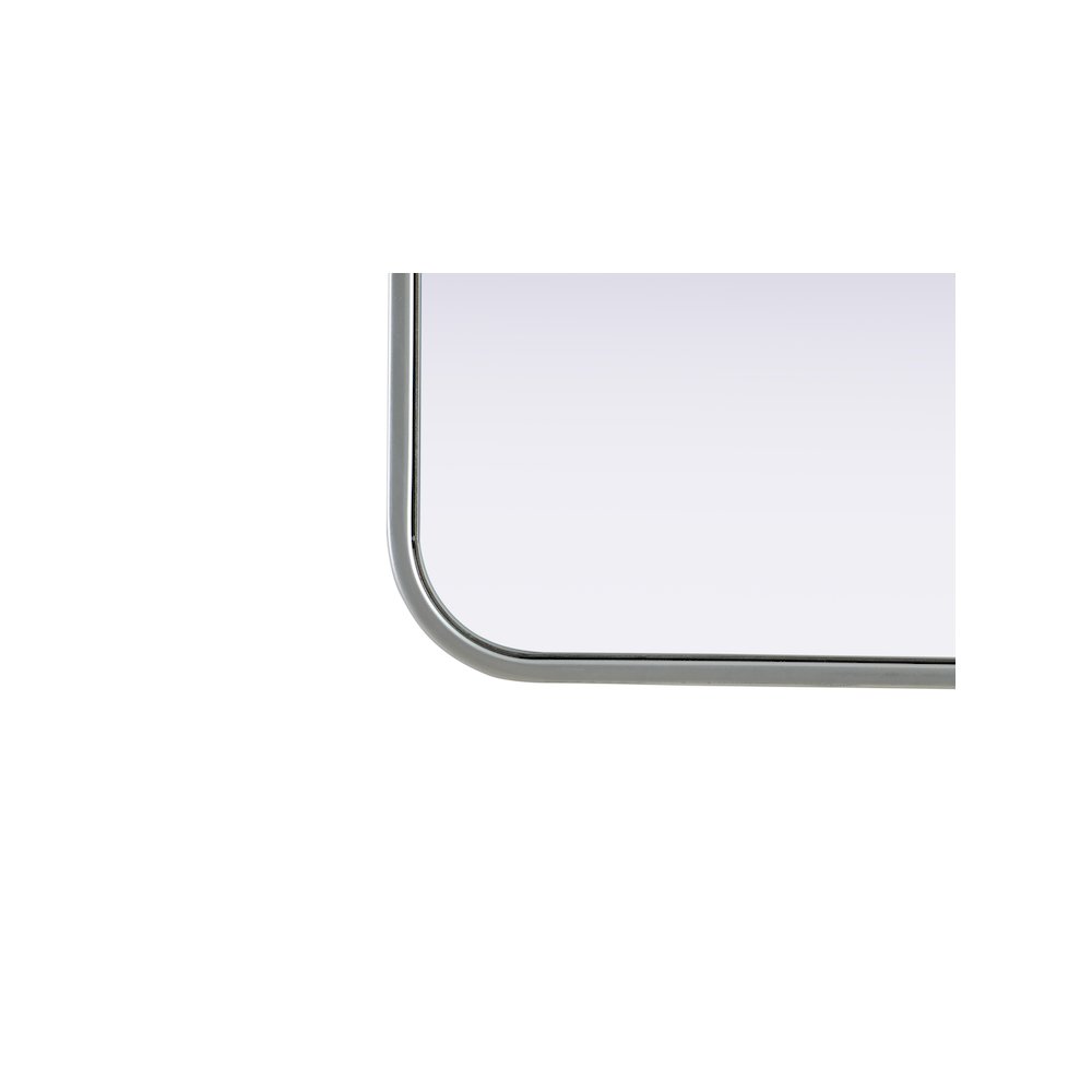 Contour Metal Rectangle Mirror 30x36 in Silver. Picture 10