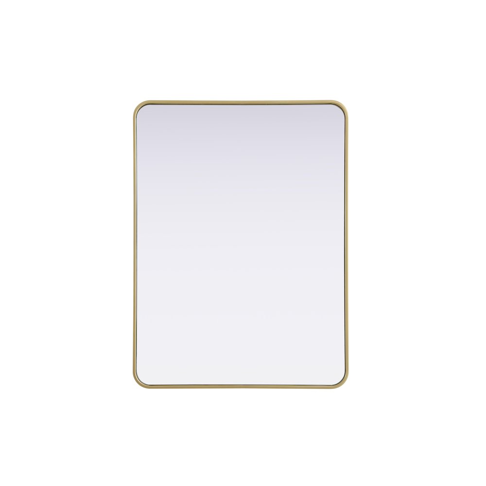 Contour Metal Rectangle Mirror 30x40 in Brass. Picture 1