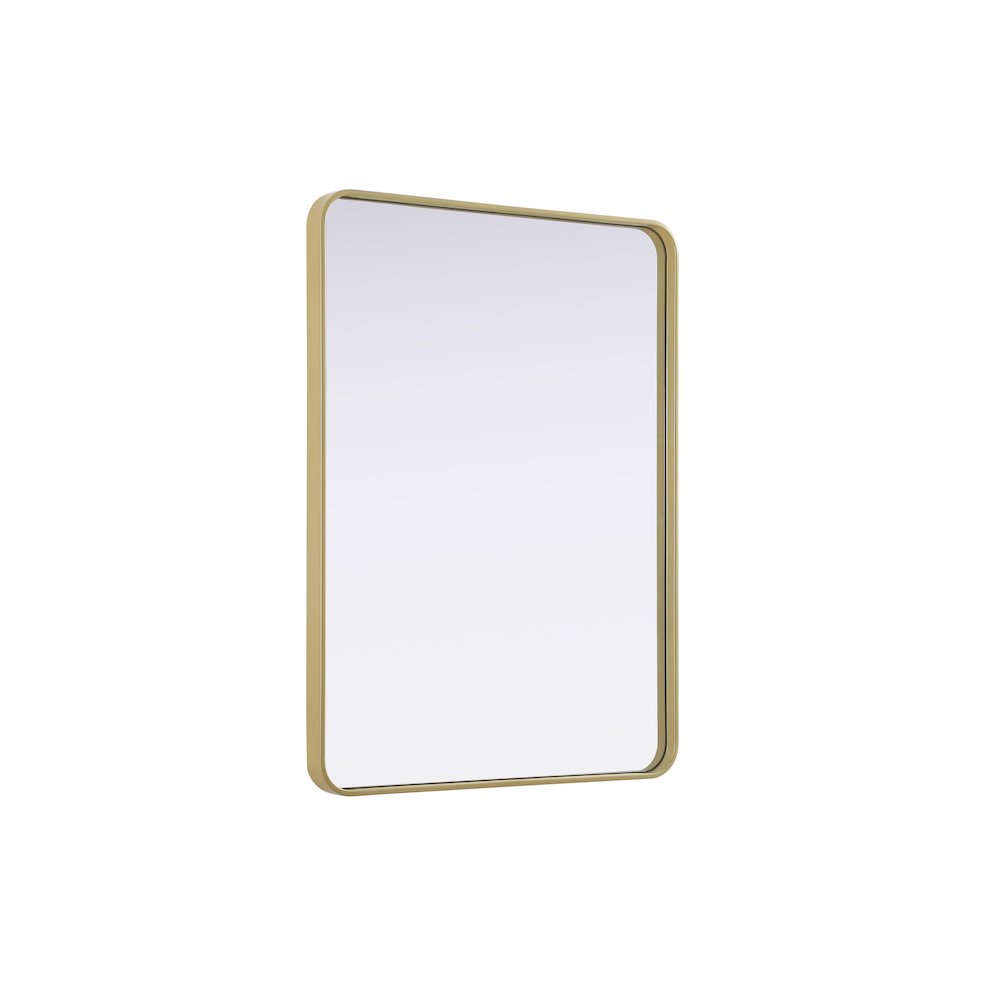 Contour Metal Rectangle Mirror 30x40 in Brass. Picture 4