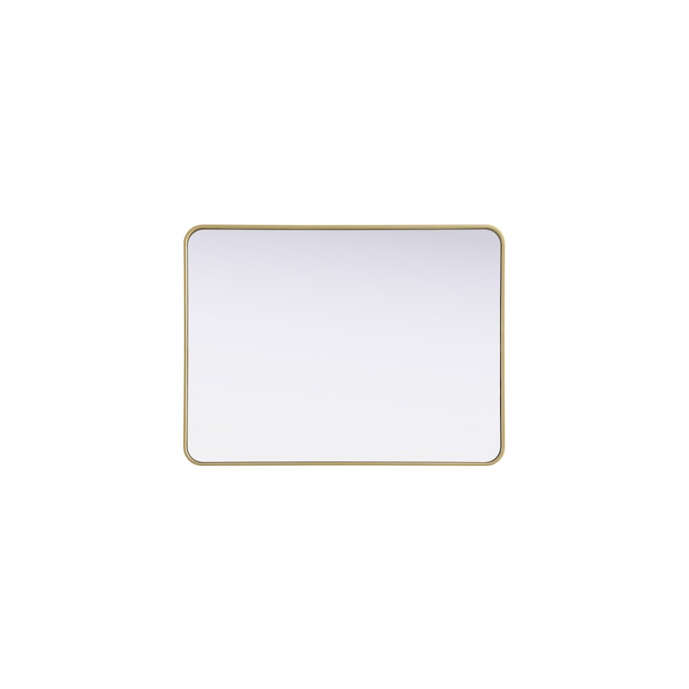 Contour Metal Rectangle Mirror 30x40 in Brass. Picture 5