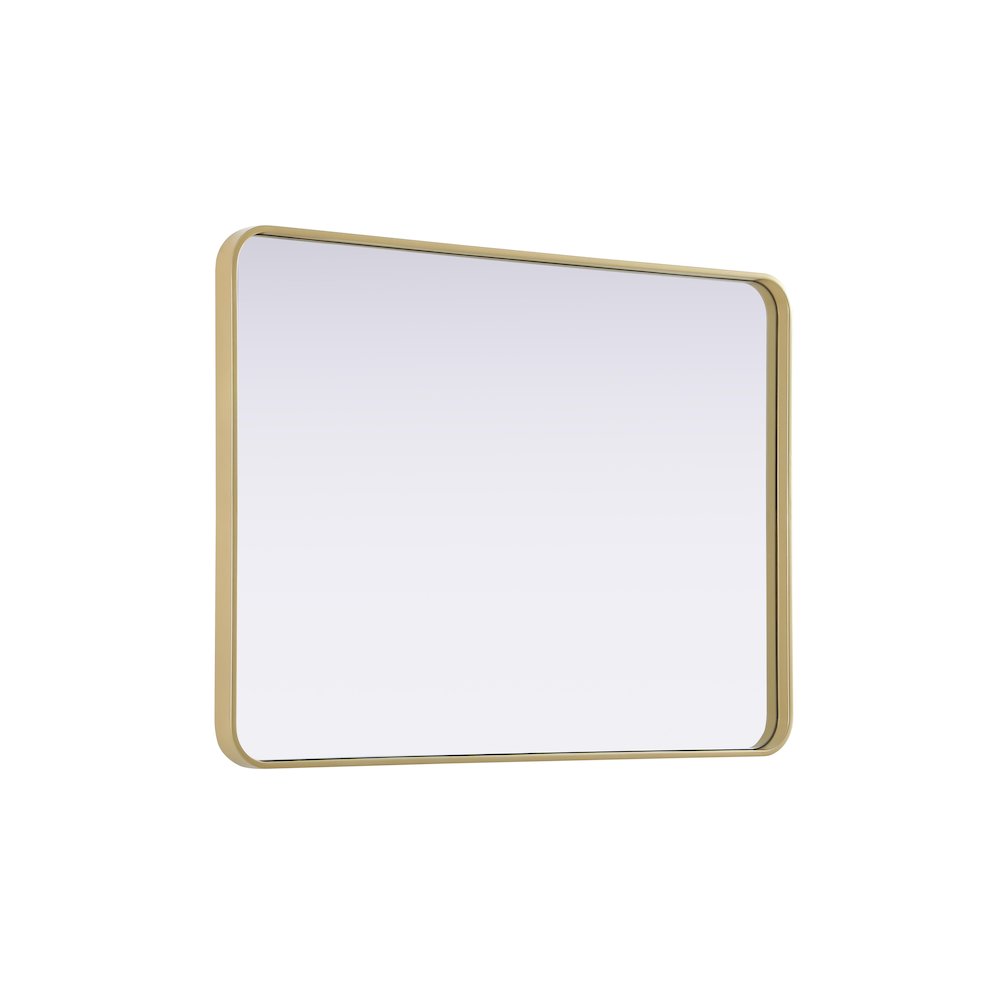 Contour Metal Rectangle Mirror 30x40 in Brass. Picture 8