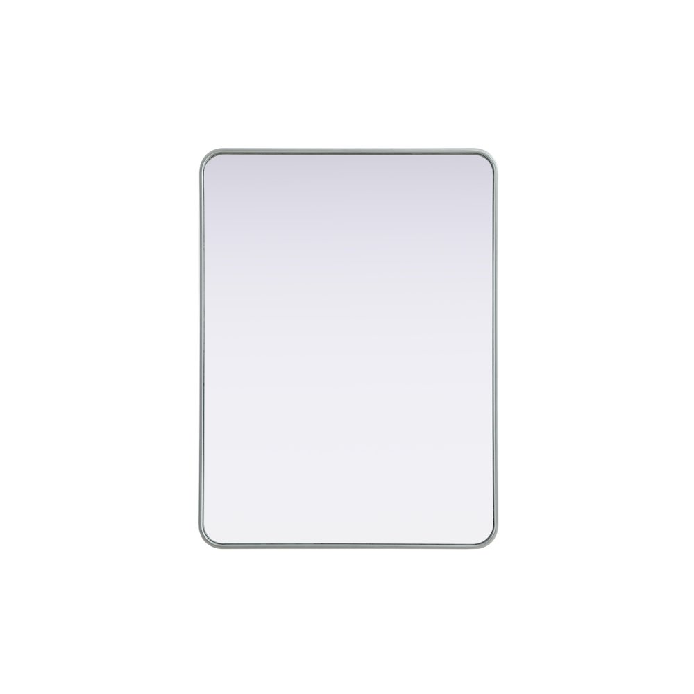 Contour Metal Rectangle Mirror 30x40 in Silver. Picture 1