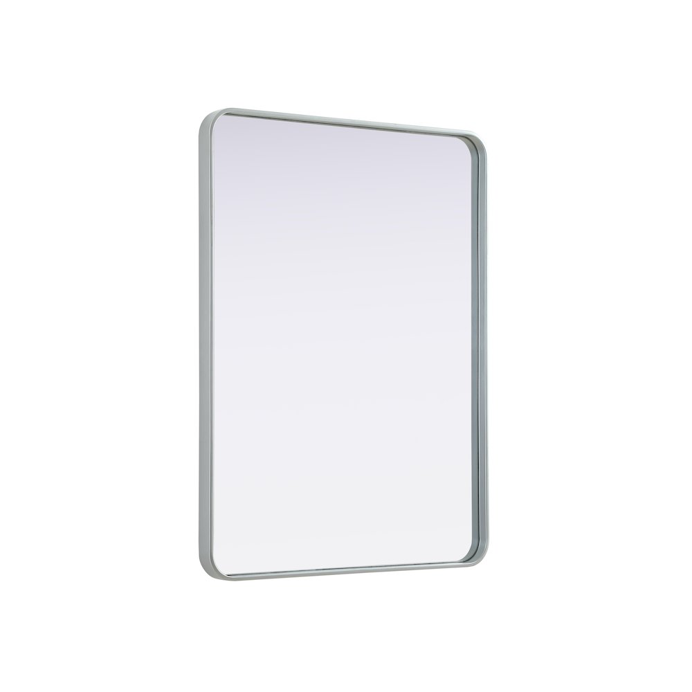 Contour Metal Rectangle Mirror 30x40 in Silver. Picture 4