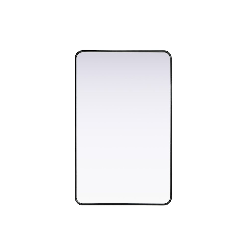Contour Metal Rectangle Mirror 30x48 in Black. Picture 1