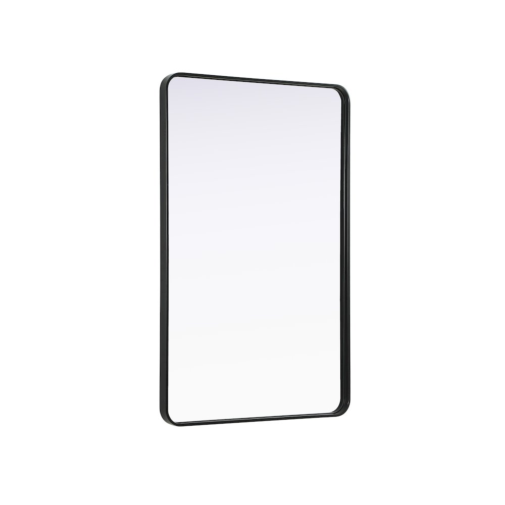 Contour Metal Rectangle Mirror 30x48 in Black. Picture 4
