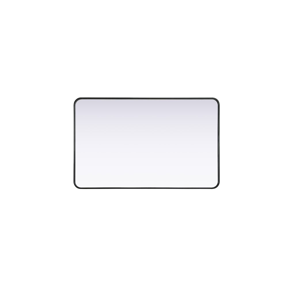 Contour Metal Rectangle Mirror 30x48 in Black. Picture 5