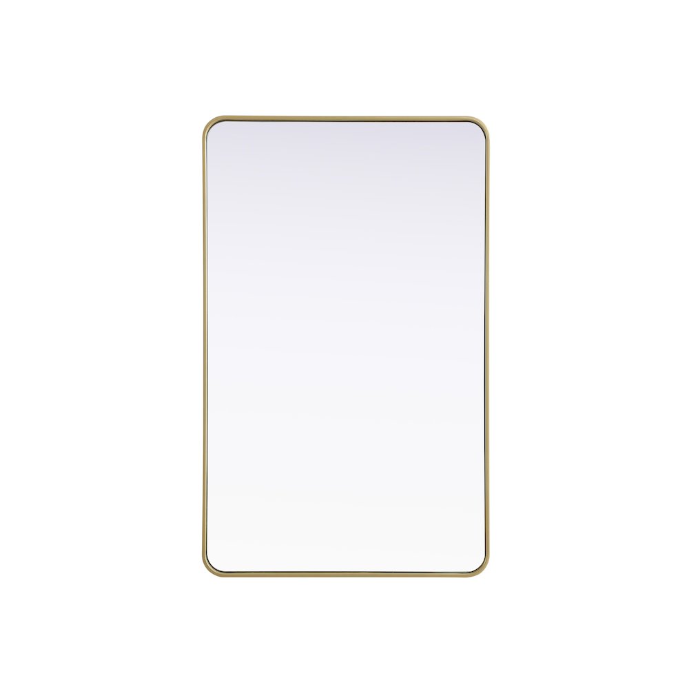 Contour Metal Rectangle Mirror 30x48 in Brass. Picture 1